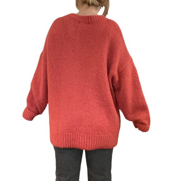 Sage the Label Nordstrom Coral Salmon Soft Knit Pullover Sweater M - Picture 3 of 5